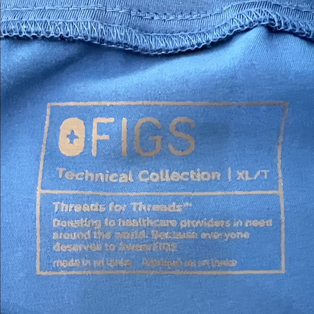 Figs Women's Blue Jogger Pants Size XL /T Side & Back Pockets Drawstring Waist - Picture 11 of 13